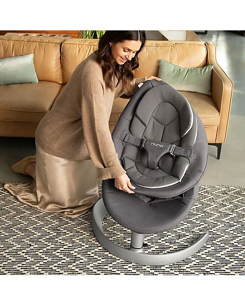 Nuna Leaf Grow Rocking Bouncer - Granite - with Toybar Bouncers