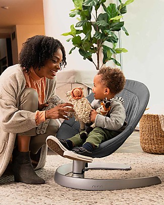 Nuna Leaf Grow Rocking Seat - Granite - Evolves with Baby! Bouncers