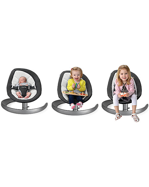 Nuna LEAF™  Curv Rocking Seat Mink - Organic Cotton Quilting Quiet and Natural! Bouncers