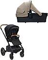 Nuna Mixx Next Duo Stroller - Caviar + Triv Carrycot - Timber Trio and Duo Strollers