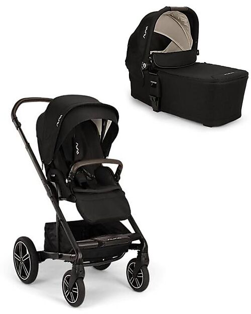Nuna Mixx Next Stroller + Carrycot for Mixx Next Stroller - Caviar - Easy to Connect Pushchairs