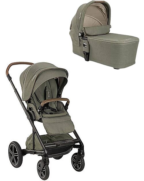 Nuna Mixx Next Stroller + Carrycot for Mixx Next Stroller - Pine - Easy to Connect Pushchairs