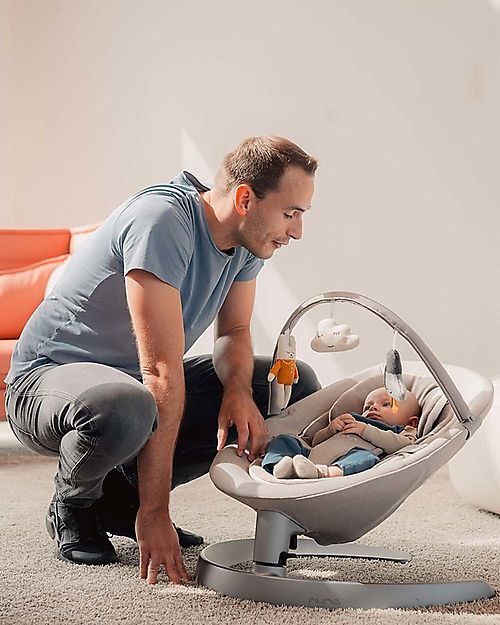 Nuna OUTLET - Leaf Grow Rocking Seat - Biscuit - Evolves with Baby! - Showroom Sample Bouncers