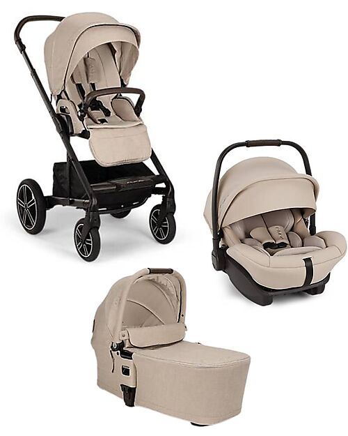 Nuna Trio Mixx Next Stroller + Carrycot + Arra Next Car Seat - Biscotti  Trio and Duo Strollers
