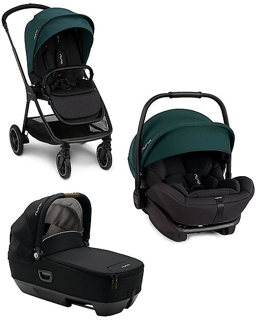 Nuna Trio Passeggino Triv Next + Seggiolino Arra Next - Lagoon + Navicella Lytl - Caviar Trio and Duo Strollers