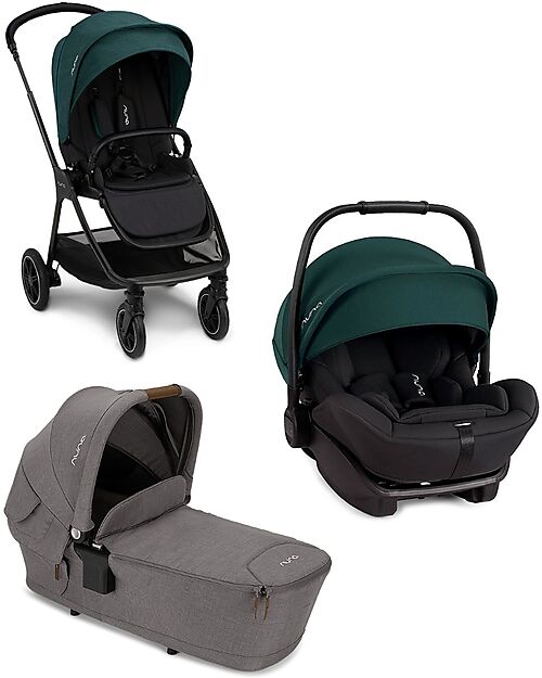 Nuna Trio Passeggino Triv Next + Seggiolino Arra Next - Lagoon + Navicella Lytl - Granite Trio and Duo Strollers