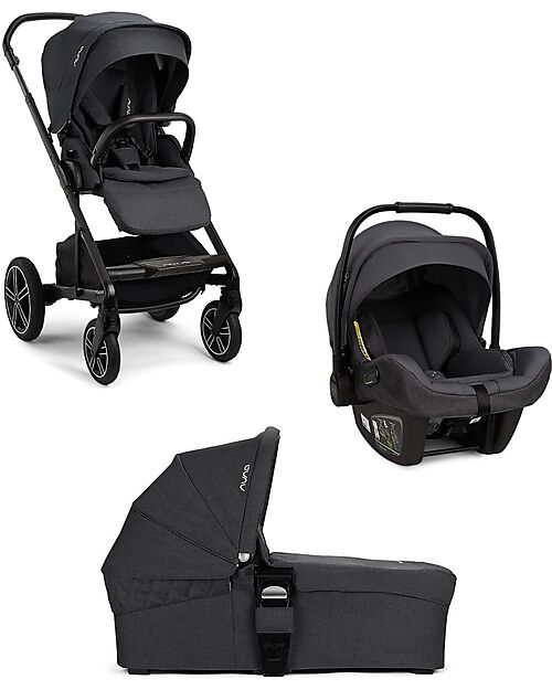 Nuna Trio Stroller + Mixx Next Carrycot + Pipa Next i-Size Ocean Car Seat Trio and Duo Strollers