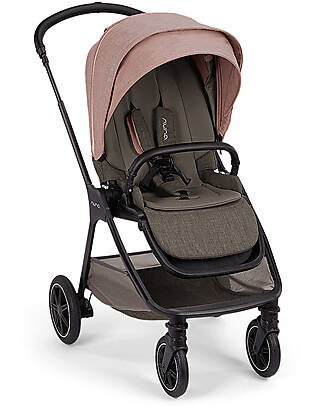 Nuna Trio Stroller + Triv Next Carrycot - Rose + Pipa Next i-Size Car Seat - Caviar Trio and Duo Strollers