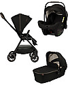 Nuna Trio Triv Riveted with Carrycoat and Pipa Next Car Seat Trio and Duo Strollers