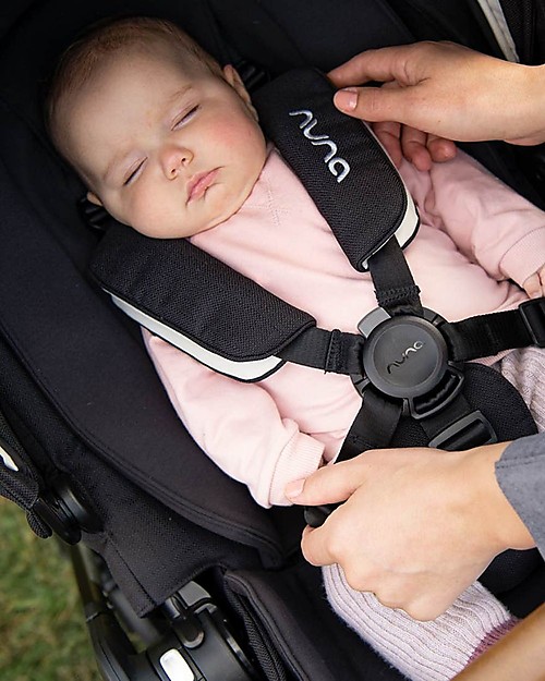 Nuna Trio Triv Riveted with Carrycoat and Pipa Next Car Seat Trio and Duo Strollers