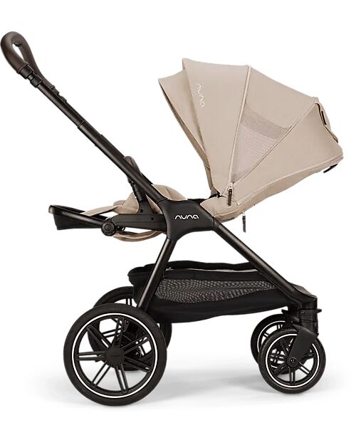 Nuna Triv Lx Stroller - Chocolate Frame - Biscotti - Ideal for Travel and City Use Pushchairs