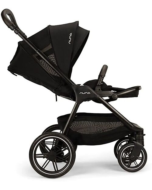 Nuna Triv Lx Stroller - Chocolate Frame - Caviar - Ideal for Travel and City Use Pushchairs