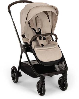 Nuna Triv Next Stroller - Biscuits - Chocolate - Ideal for Traveling and the City Lights Strollers