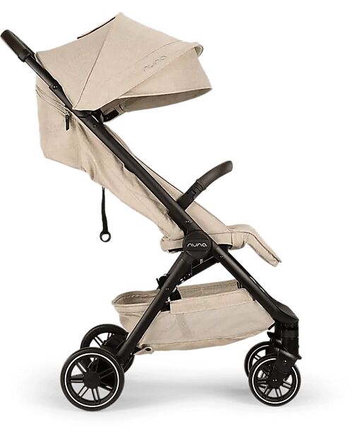 Nuna TRVL Compact Stroller - Biscuits - Chocolate - Ideal for Traveling and the City Lights Strollers