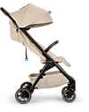 Nuna TRVL Compact Stroller - Biscuits - Chocolate - Ideal for Traveling and the City Lights Strollers
