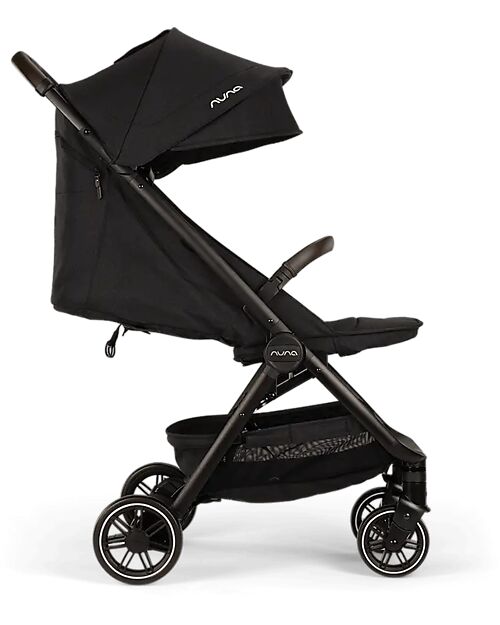 Nuna TRVL Compact Stroller - Caviar - Cognac - Ideal for Traveling and the City Lights Strollers