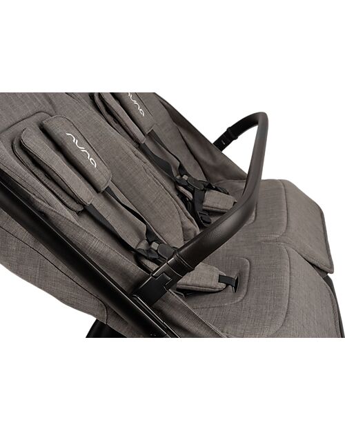 Nuna Trvl Dubl Twin Stroller - Caviar - Compact, Lightweight, and Double Double Pushchairs
