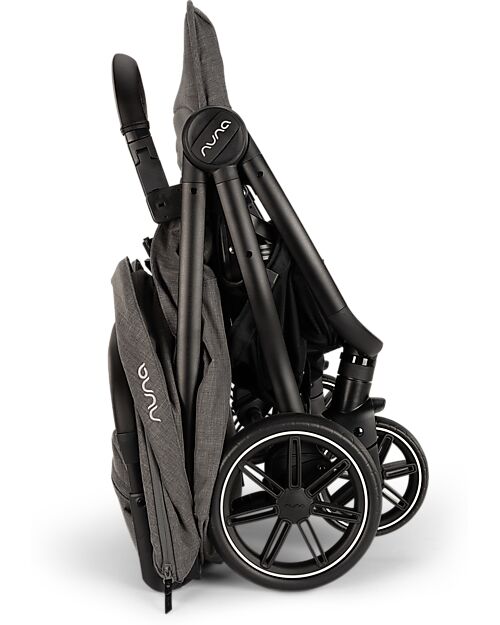 Nuna Trvl Dubl Twin Stroller - Caviar - Compact, Lightweight, and Double Double Pushchairs