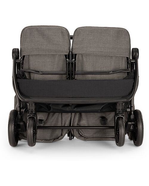 Nuna Trvl Dubl Twin Stroller - Caviar - Compact, Lightweight, and Double Double Pushchairs