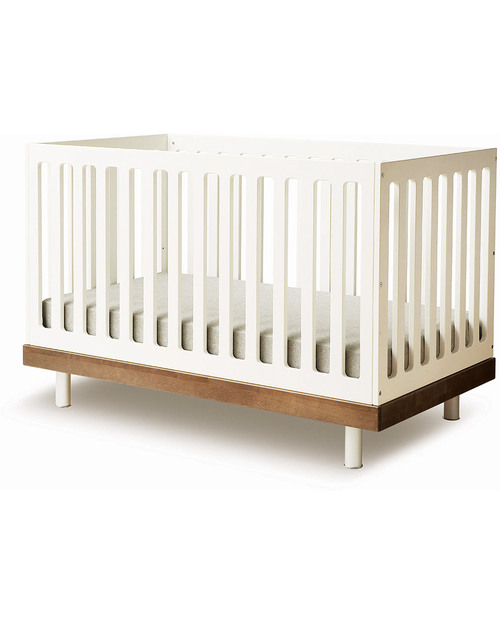 Oeuf Classic Adjustable Cot - White & Walnut Cots and Cotbeds