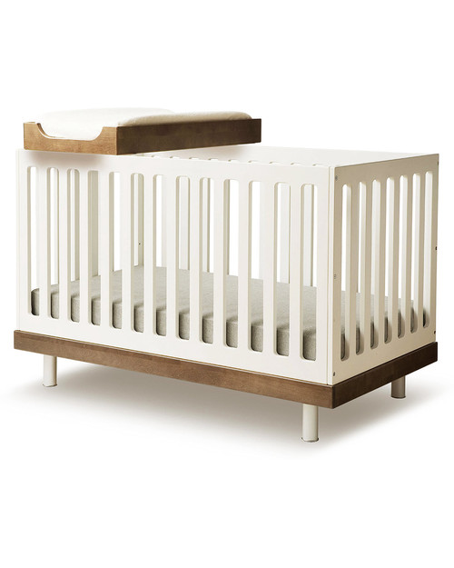 Oeuf Classic Adjustable Cot - White & Walnut Cots and Cotbeds