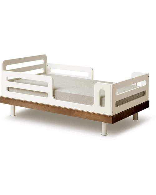 Oeuf Classic Adjustable Toddler Bed - White & Walnut Convertible Beds