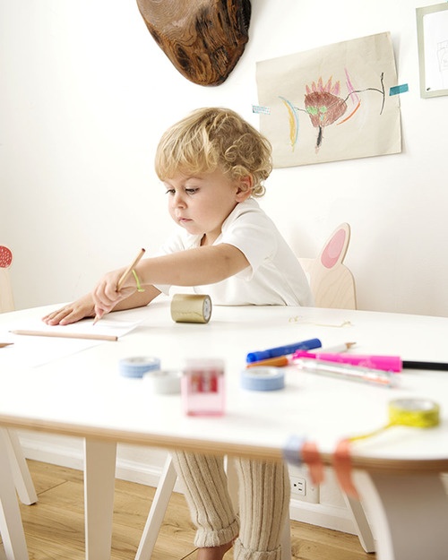 Oeuf Junior Play Table - White Laminate Tables And Chairs