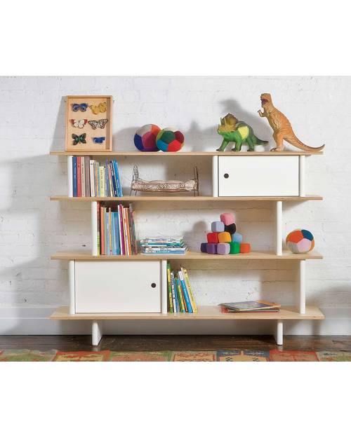 Oeuf Mini Library (White / Birch) Montessori Bookcases