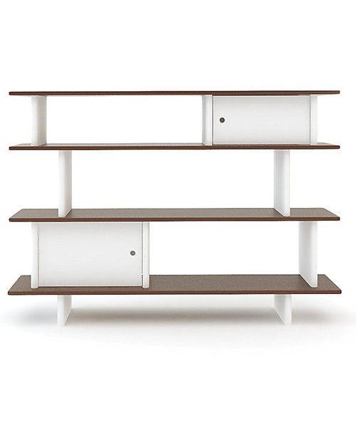 Oeuf Mini Library (White / Walnut) Montessori Bookcases