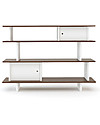 Oeuf Mini Library (White / Walnut) Montessori Bookcases