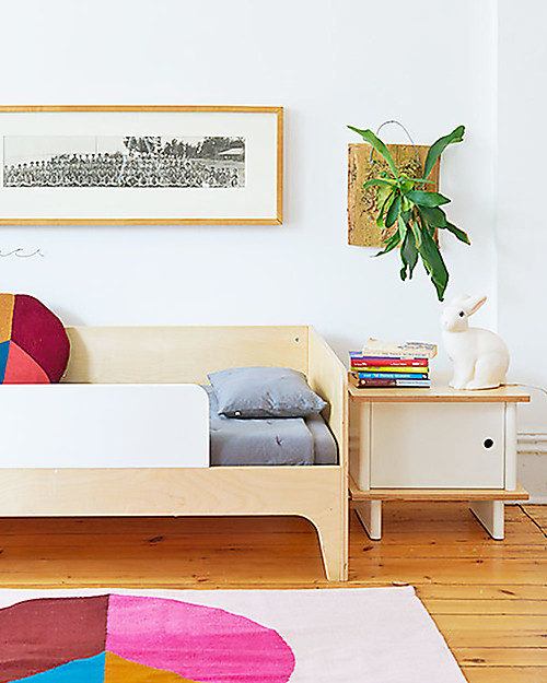 Oeuf ML Night Stand - White/Birch Bedside Tables