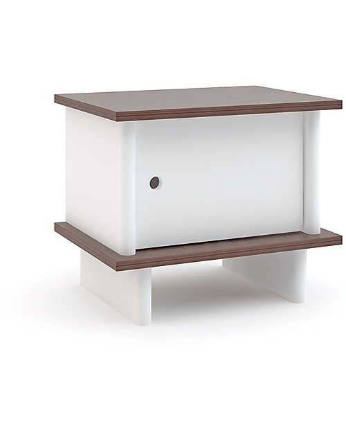 Oeuf ML Night Stand - White/Walnut Bedside Tables