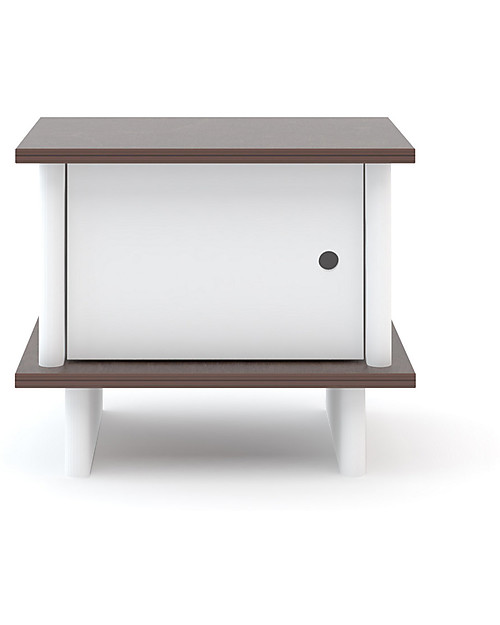 Oeuf ML Night Stand - White/Walnut Bedside Tables