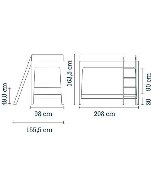 Oeuf Perch Adjustable Wooden Bunk Beds - Birch Bunk Beds