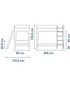 Oeuf Perch Adjustable Wooden Bunk Beds - Birch Bunk Beds
