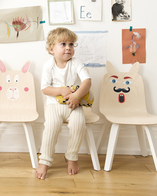 Oeuf Rabbit Ears Play Chair - Set of 2 - Birch Chairs