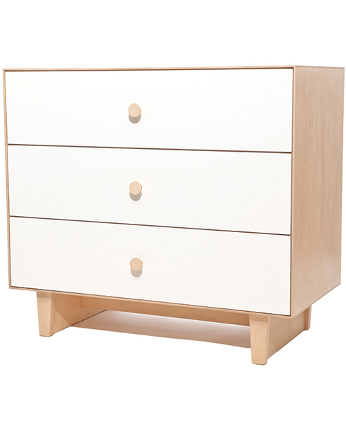 Oeuf Rhea Merlin 3 Drawer Dresser White & Birch Dressers
