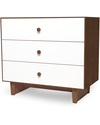 Oeuf Rhea Merlin 3 Drawer Dresser White & Walnut Dressers