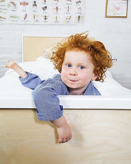 Oeuf Sparrow Junior Twin Bed - White Single Bed