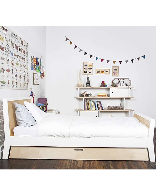 Oeuf Sparrow Junior Twin Bed - White Single Bed