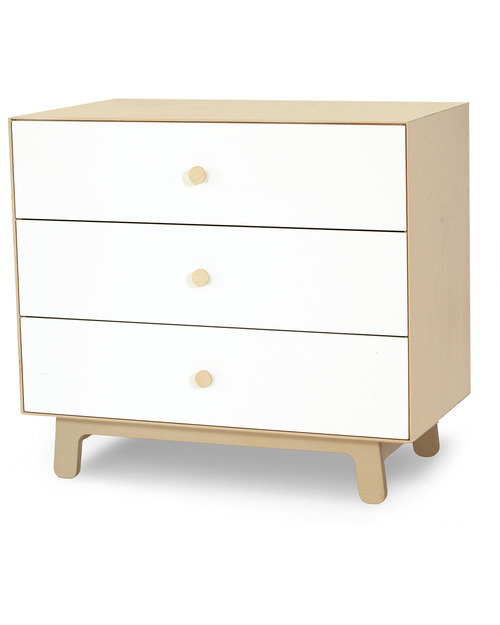 Oeuf Sparrow Merlin 3 drawer dresser in white & birch Dressers