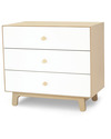Oeuf Sparrow Merlin 3 drawer dresser in white & birch Dressers