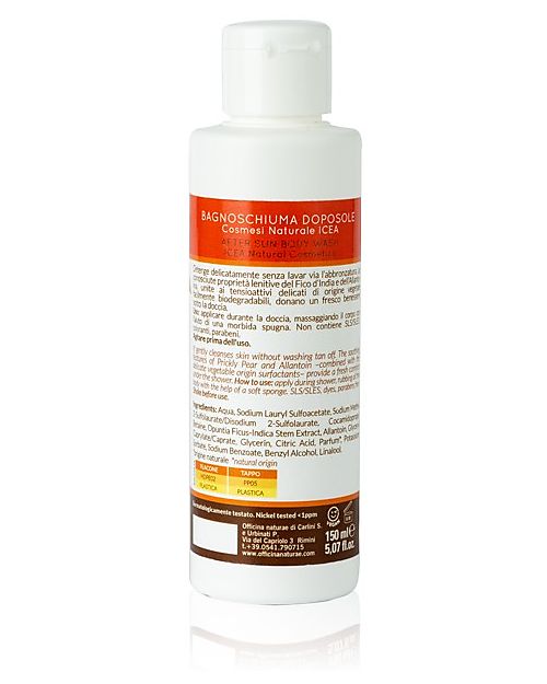 Officina Naturae After Sun Shower Gel - Cleanses and Helps Maintain Tan - Ecoflacone 150 ml Sun Screen