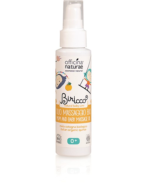 Officina Naturae Baby Oil Massage with Organic Quince, 100 ml - Softnening and protective Baby Creams and Oils