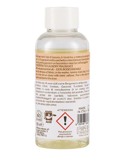 Officina Naturae Concentrated Laundry Perfume - Peach Vanilla - with Natural Essential Oils - 100ml Laundry Detergent