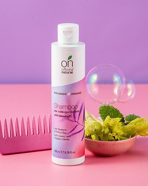 Officina Naturae Dandruff Hair Shampoo - Celery Peppermint Nettle Bio - 200ml - AIAB Certified Shampoos And Bath Wash