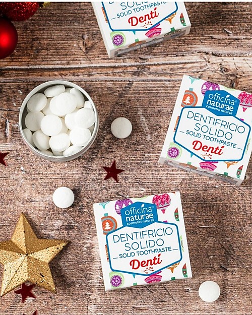 Officina Naturae Dentì - Toothpaste in Tablets - Travel size - 21 Tablets - Plastic Free! Toothpaste