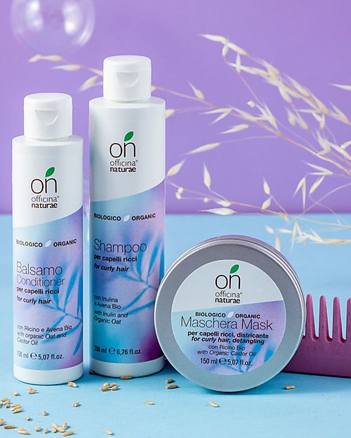 Officina Naturae Detangling Curly Hair Mask - Organic Castor Oil and Oats - 150ml - AIAB Certified Hair Care