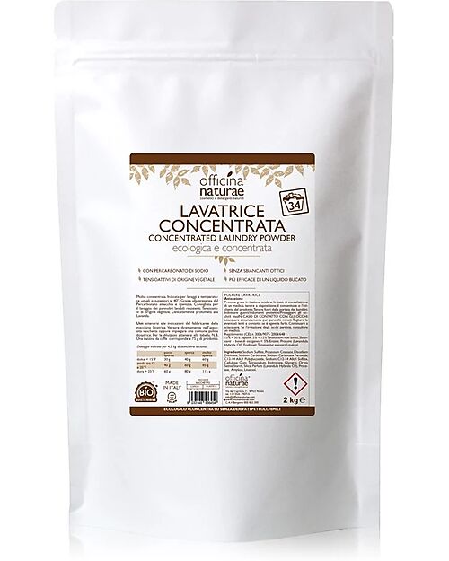 Officina Naturae Dry Laundry Detergent - 2 kg - More than 34 Washing Laundry Detergent