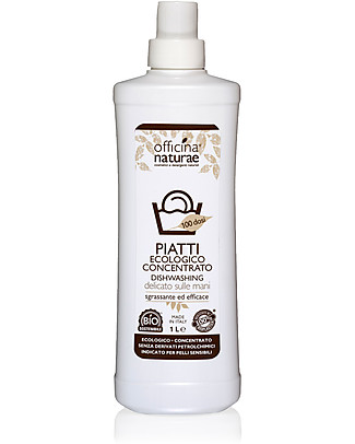 Officina Naturae Eco-friendly Washing Up Liquid, 1 lt - Effective and gentle on the skin Home Cleaning